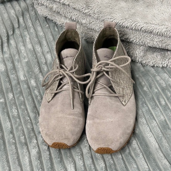 EDDIE BAUER Grey-Taupe Oxfords W BOX - Picture 1 of 8